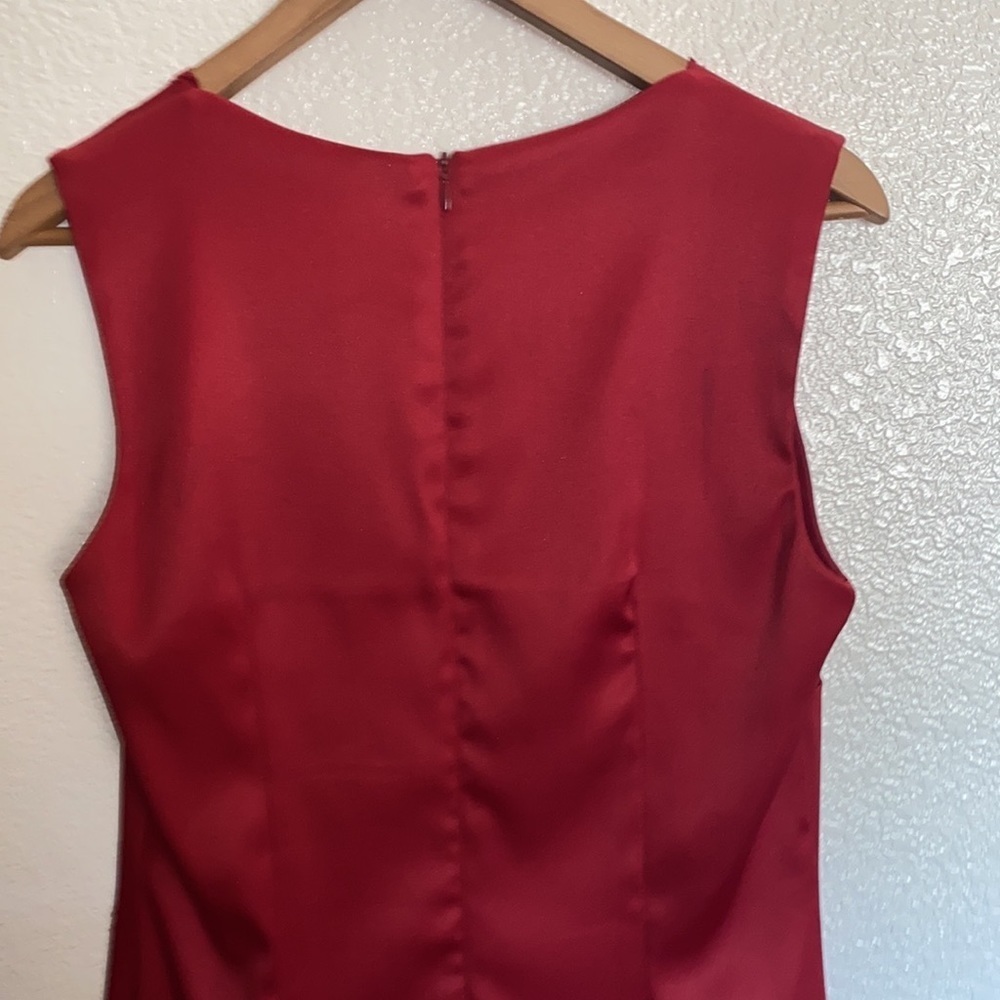 CDC Red Floral Midi Tank Sweetheart Neck Dress - Picture 6 of 9